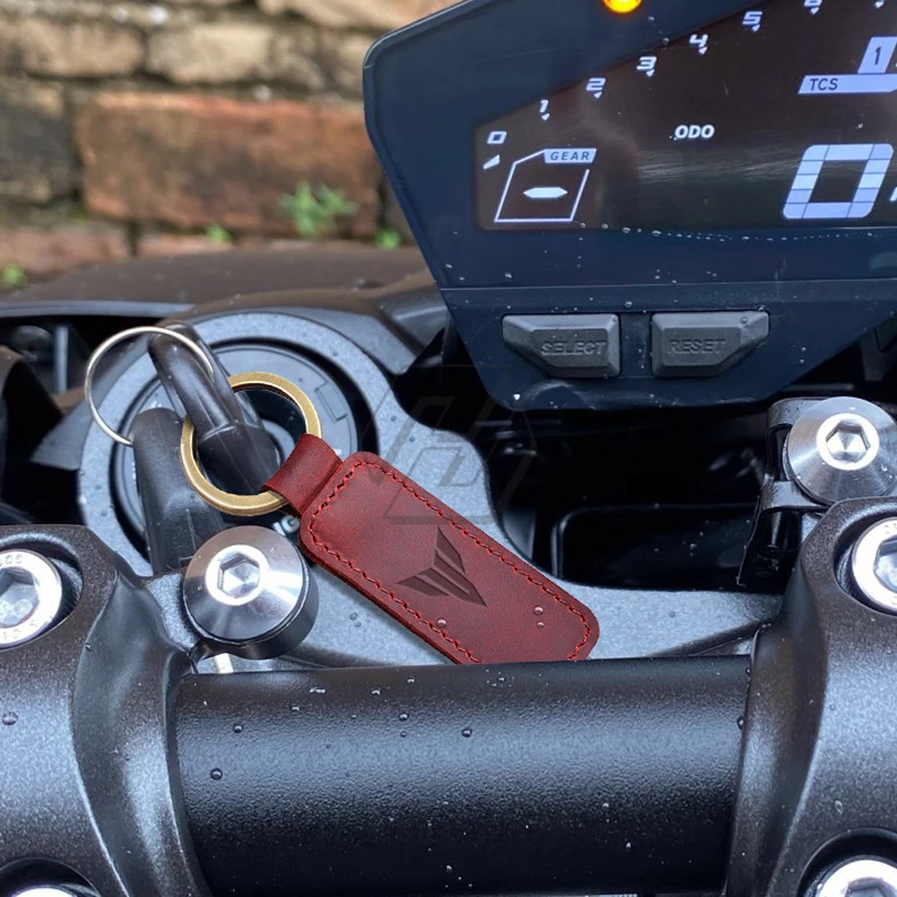 Чехол из воловьей кожи с кольцом для ключей мотоцикла Yamaha MT MT01 MT03 MT07 MT09 MT10 Key |