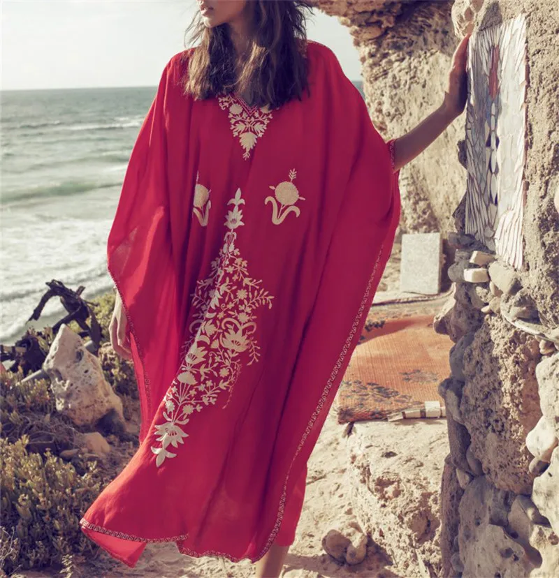 2021 новые свободные белый Хлопковый кафтан пляжное платье размера плюс женская