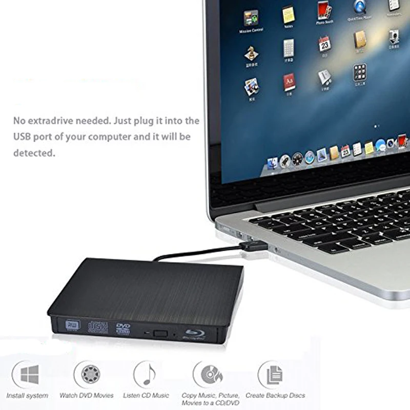 Внешний Blu Ray привод USB 3 0 для Mac 10/7/8/XP/Linux|Оптические дисководы| |