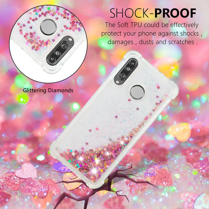 

Honor 20S Case Silicon Shockproof Phone Case For Huawei Nova 4E P30 Lite 2020 XL Luxury Glitter Dynamic Liquid Quicksand Cover