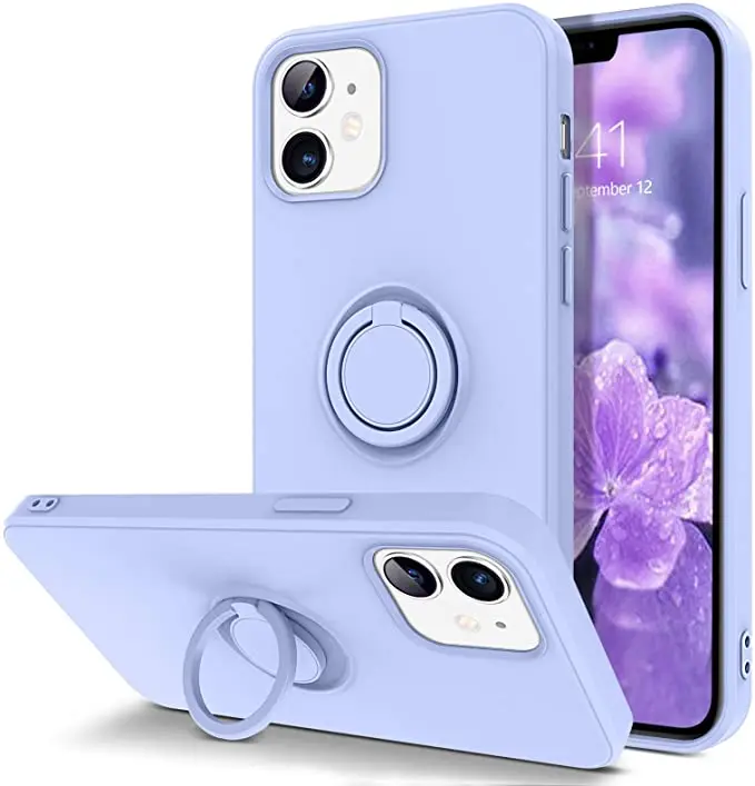 

Phone Case For Xiaomi Redmi Note 11 Pro Plus Fashion Shockproof Candy Color Liquid Sofe Silicagel With Ring Bracket Back Cover