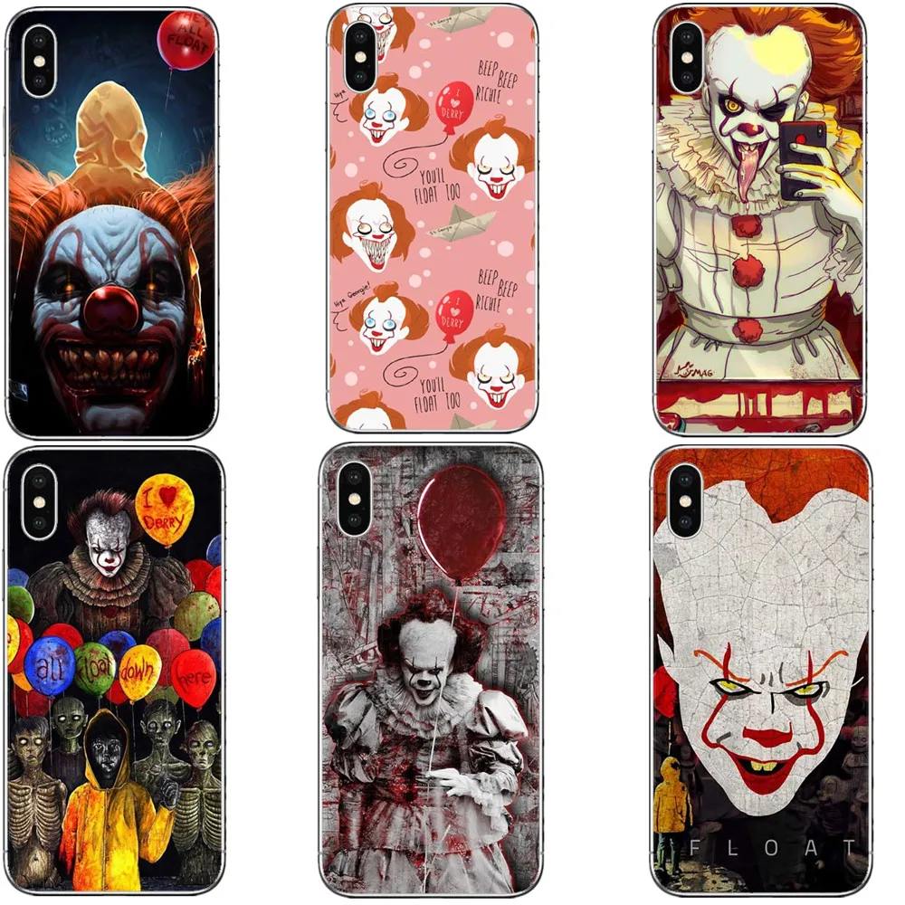 Clown футболка поплавок его с забавным мультяшным Жесткий ПК чехол для телефона