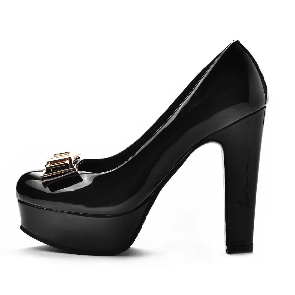 

SARAIRIS Brand Design Female Bowknot Daily Pumps Office Concise Pumps Women Platform Thick High Heels Slip On Shoes Woman