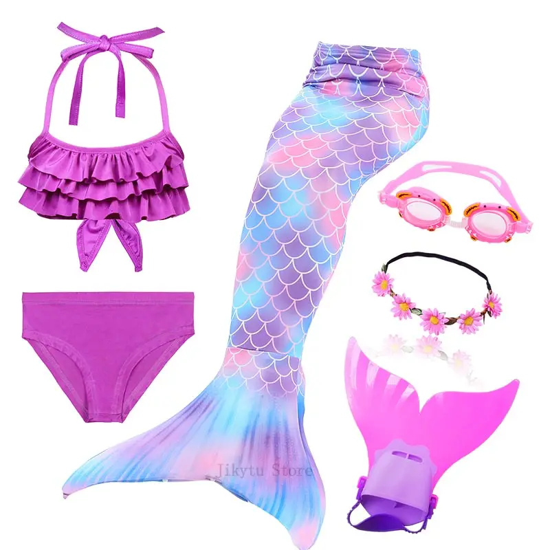 Новинка Яркий купальный костюм для косплея детский купальник бикини с хвостом