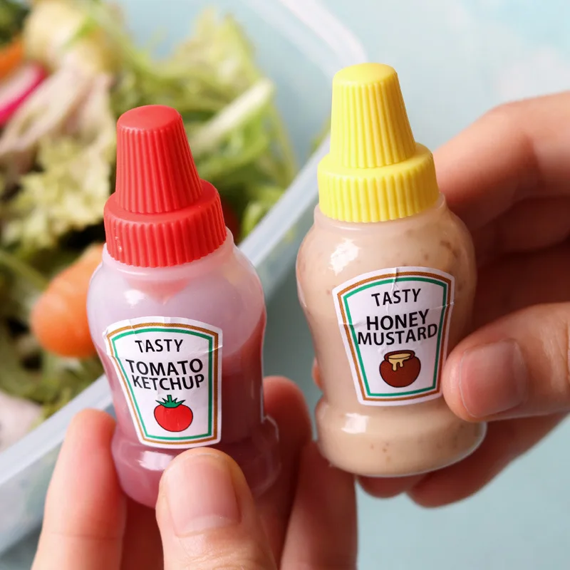 60pcs/30set 25ML Mini Tomato Ketchup Bottle Honey Mustard Portable Small Sauce Container Salad Dressing Container