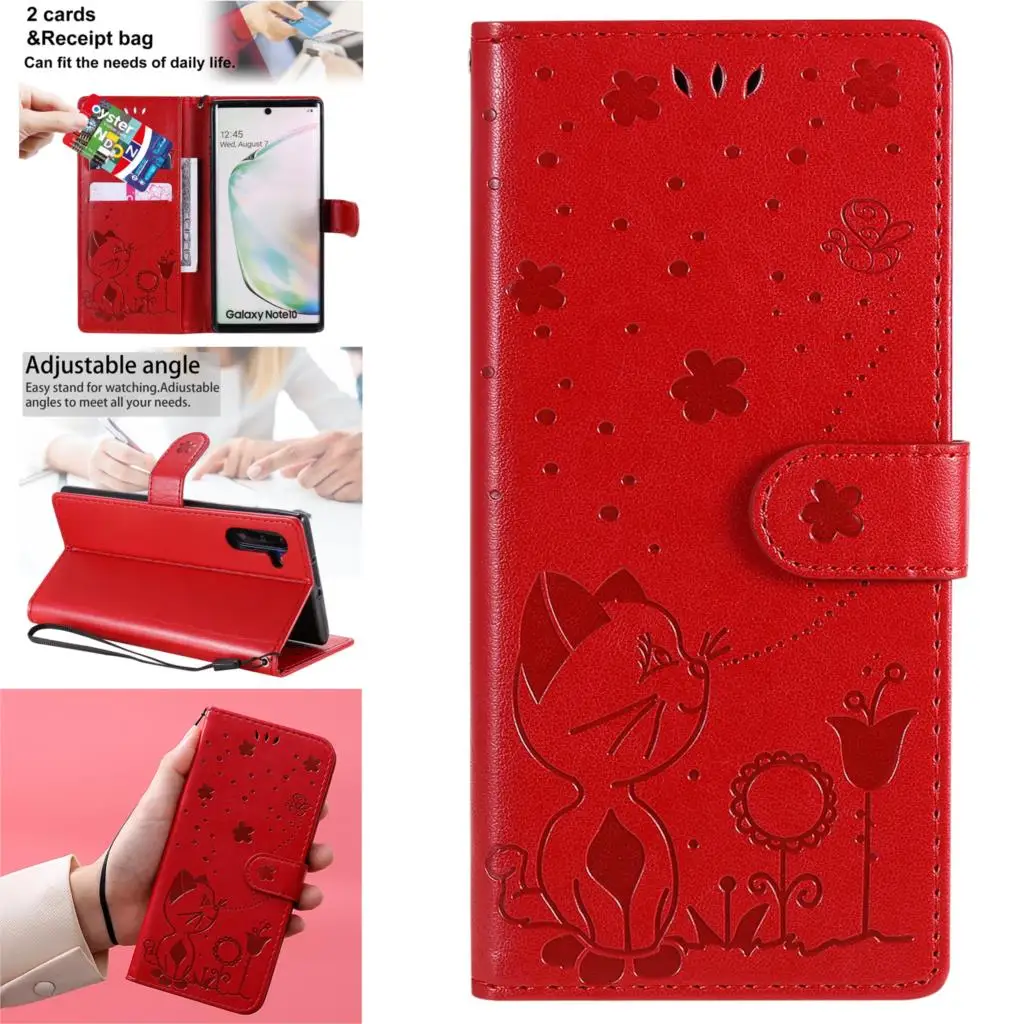 Новинка кожаный чехол книжка из искусственной кожи для телефона Samsung Note 10