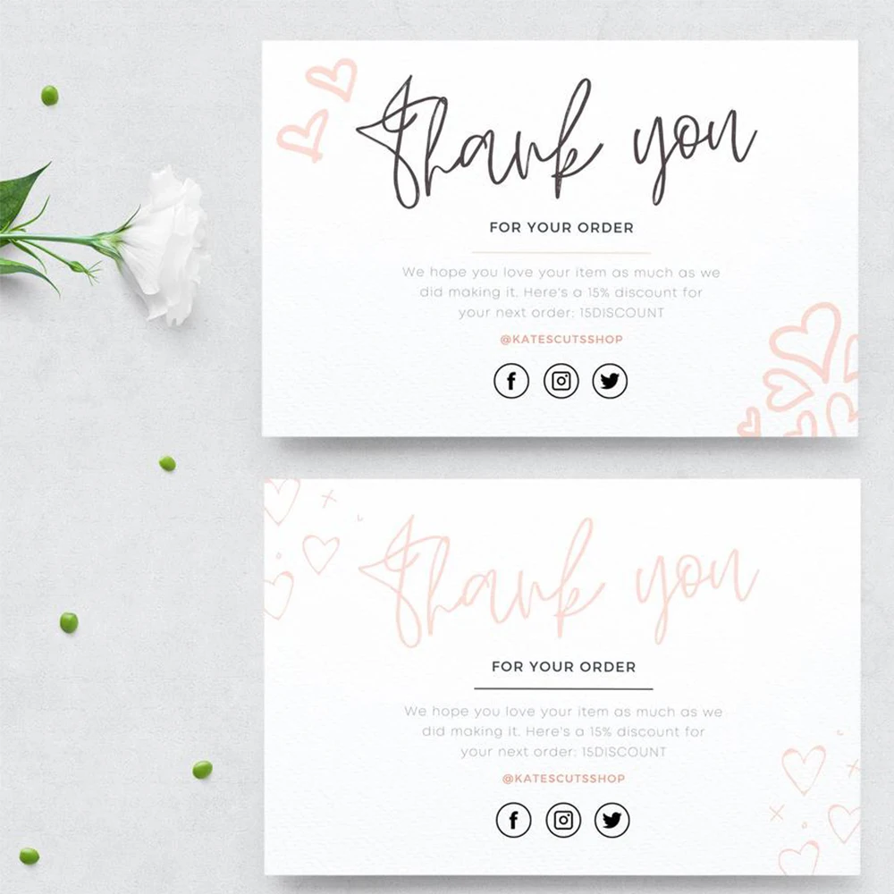 На заказ 100 открыток сердца спасибо вставить карту/Бизнес Спасибо за