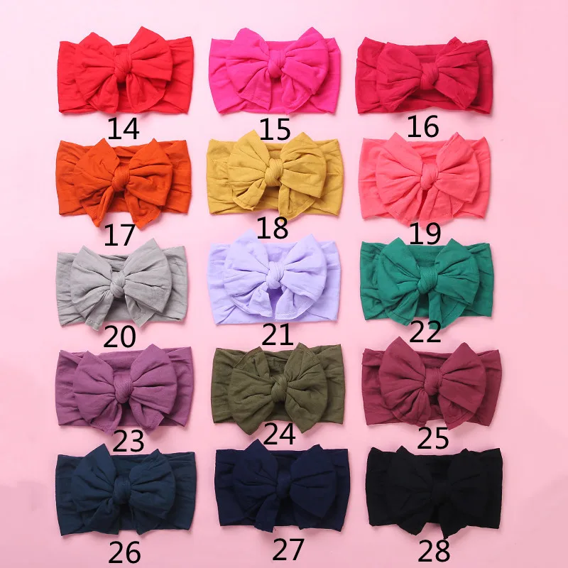 Diademas para beb&eacute; y ni&ntilde;a, cinta para el pelo de Color s&oacute;lido, suave, accesorios bonitos para el cabello infantil, 4 unids/lote-3