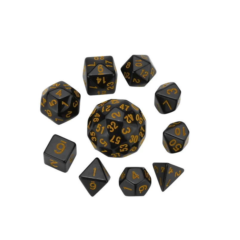 10 шт. Набор Игральных кубиков с 60 гранями dados poliedricos fun Вечерние игры polyhedron D60 многогранные акриловые кости dados de rpg 30A20
