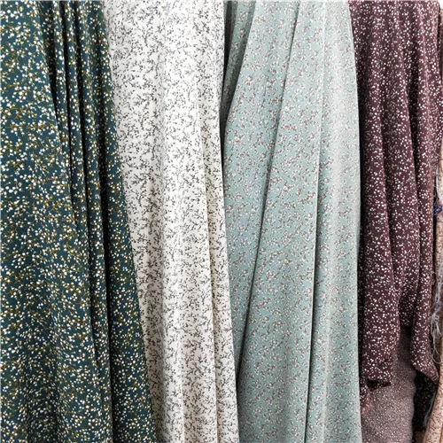 Небольшой цветочный принт непроницаемая шифоновая ткань рубашка корейское