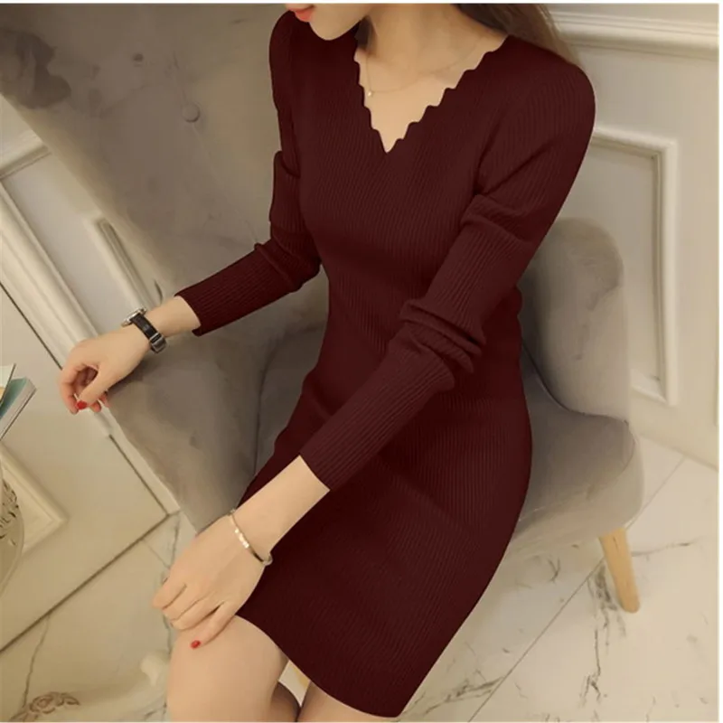 Женский свитер с длинным рукавом однотонный вязаный пуловер модель 2019 на лето и