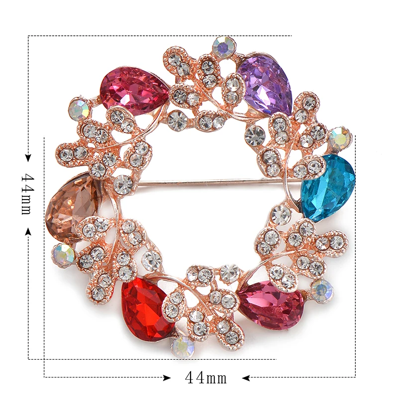 Женская брошка и заколка IYOE цветная круглая с кристаллами|Броши| |