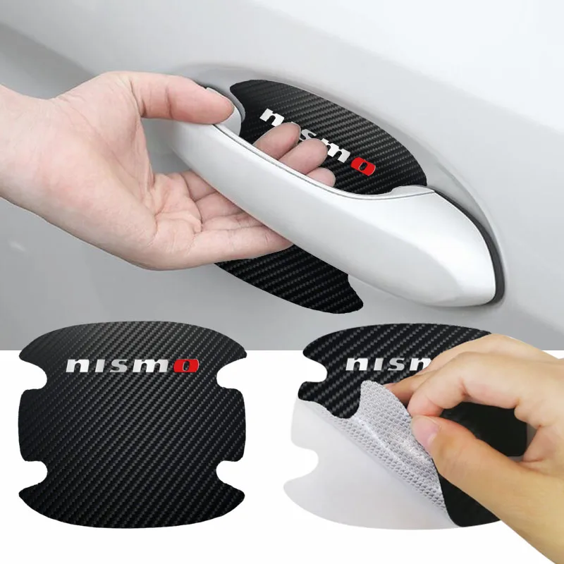 4 шт. 3D волоконная Автомобильная Наклейка защитная наклейка на дверную ручку