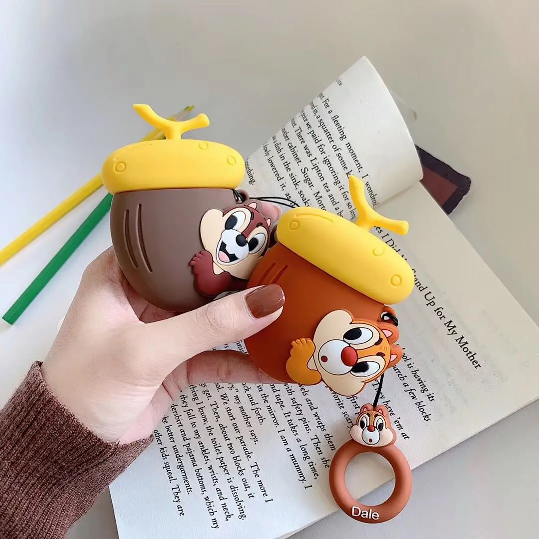 

Squirrel Cartoon Case For Airpods 3D Soft Silicone Anime Luxury Earhones Bluetooth Shockproof Fundas
