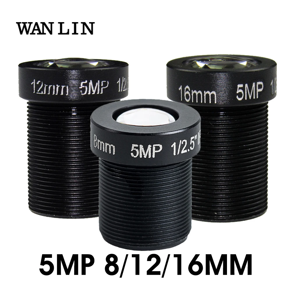 M12 5MP 8MM 12MM 16MM CCTV объектив 5 0 мегапикселя для HD IP камеры безопасности F2.0