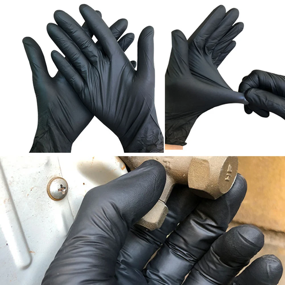 100 шт. Нескользящие одноразовые нитриловые перчатки Универсальные для левой и