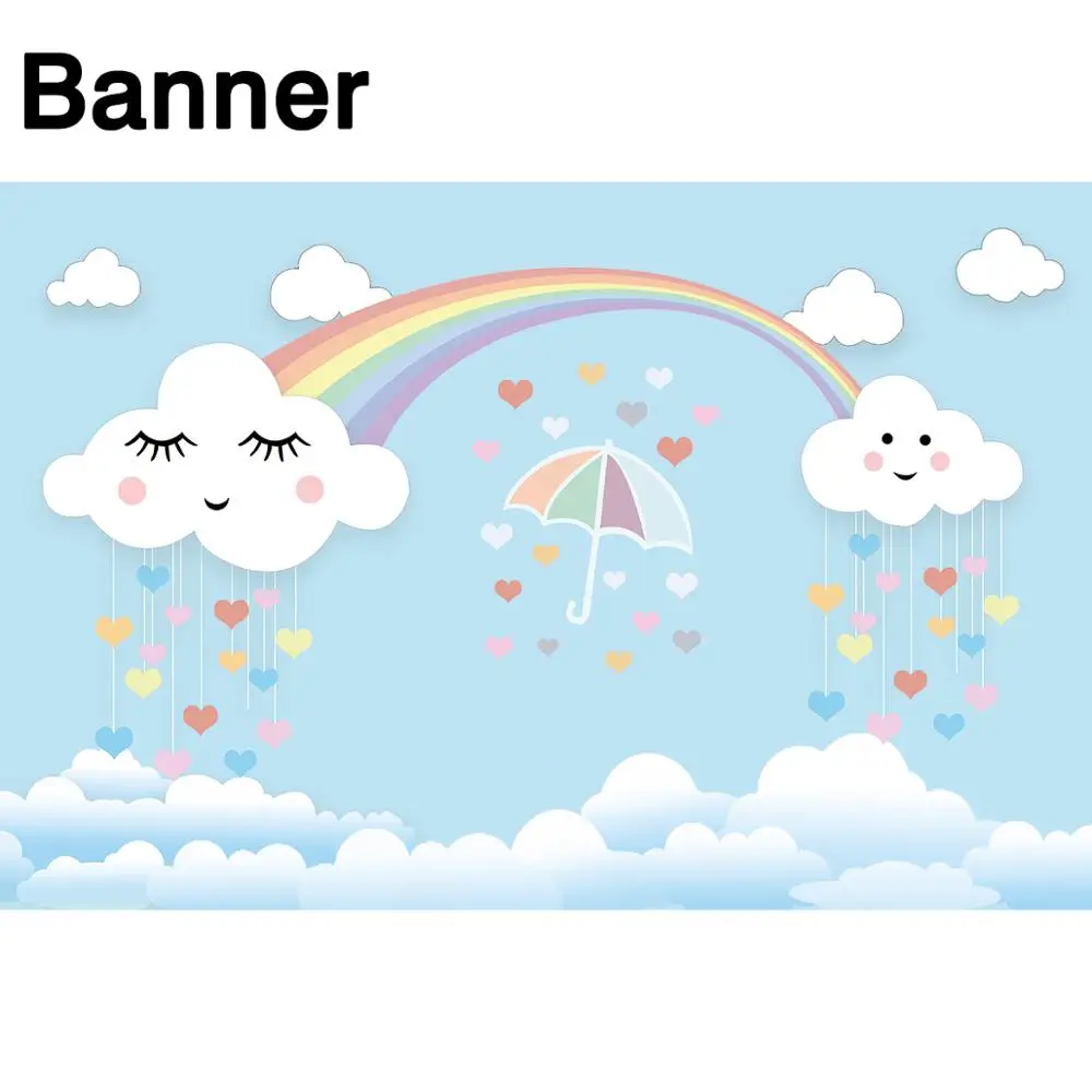 Allenjoy влагостойкая скатерть баннер Радуга облака любовь для маленьких детей день