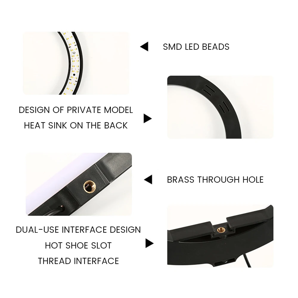 Кольцевой светильник для селфи 10 дюймов штатив 26 см портативный с пультом