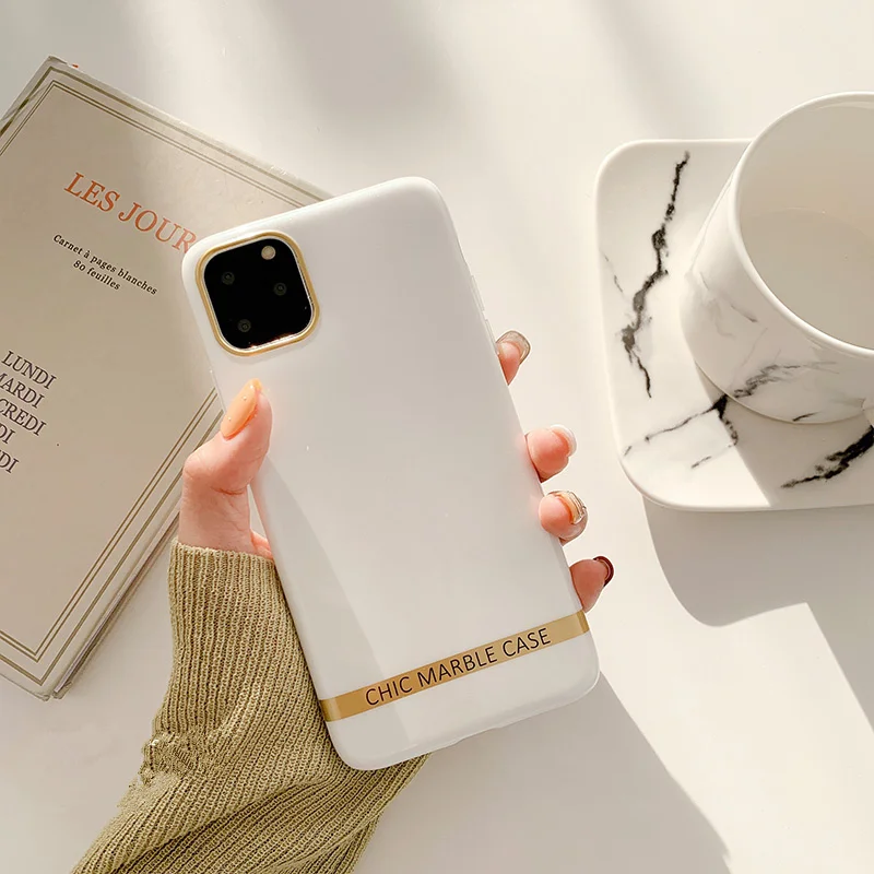 Блестящий чехол для телефона iphone 11 7 8 plus 6 s 11Pro xs max xr x жемчужно-белый шикарный