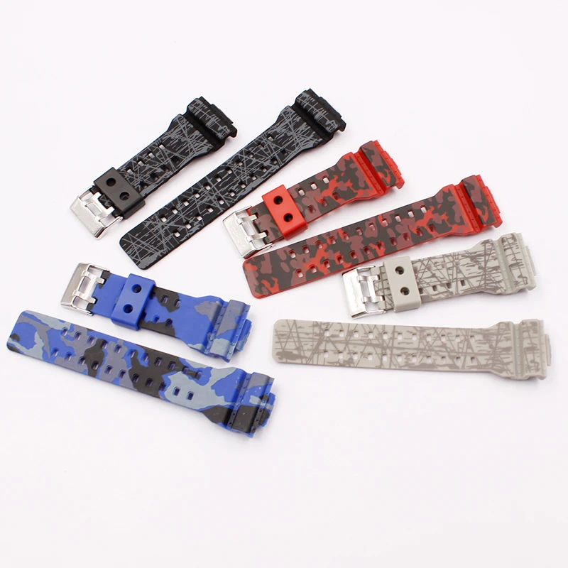 Watch accessories 16mm men's rubber strap For Casio resin g-shock GA GLS GD 110 100 120  pin buckle ladies sports strap