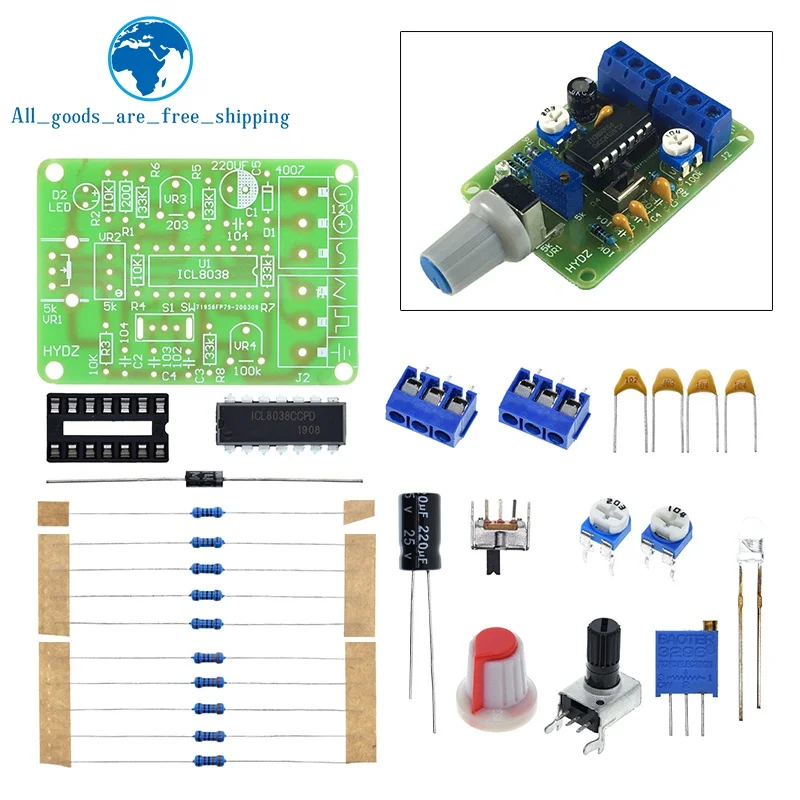 1 комплект ICL8038 монолитный Функция генератор сигналов Модуль DIY Набор