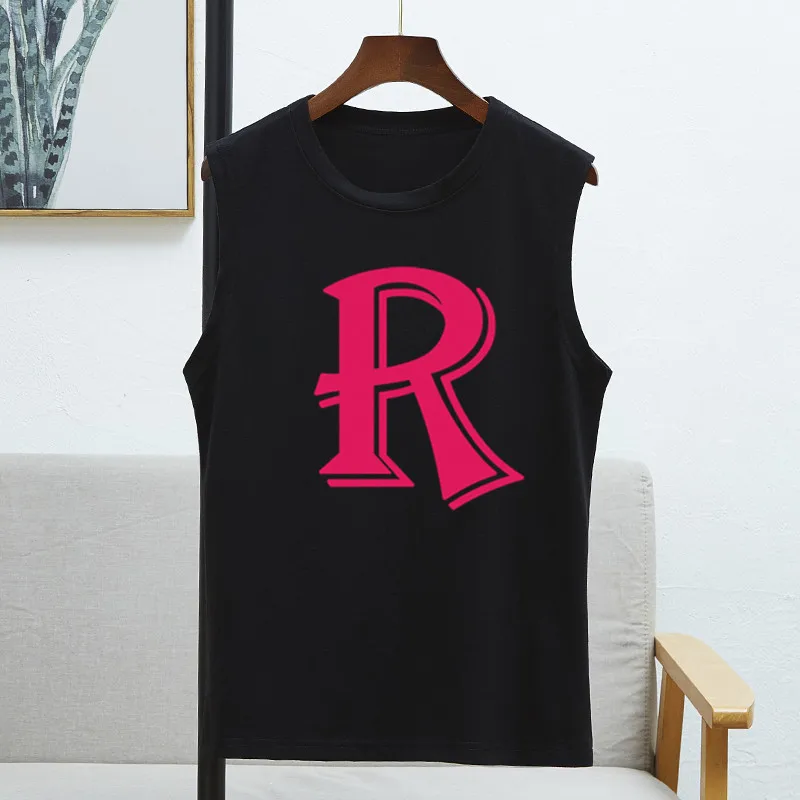 Модная Летняя женская футболка с надписью R Сексуальная без рукавов женские Топы