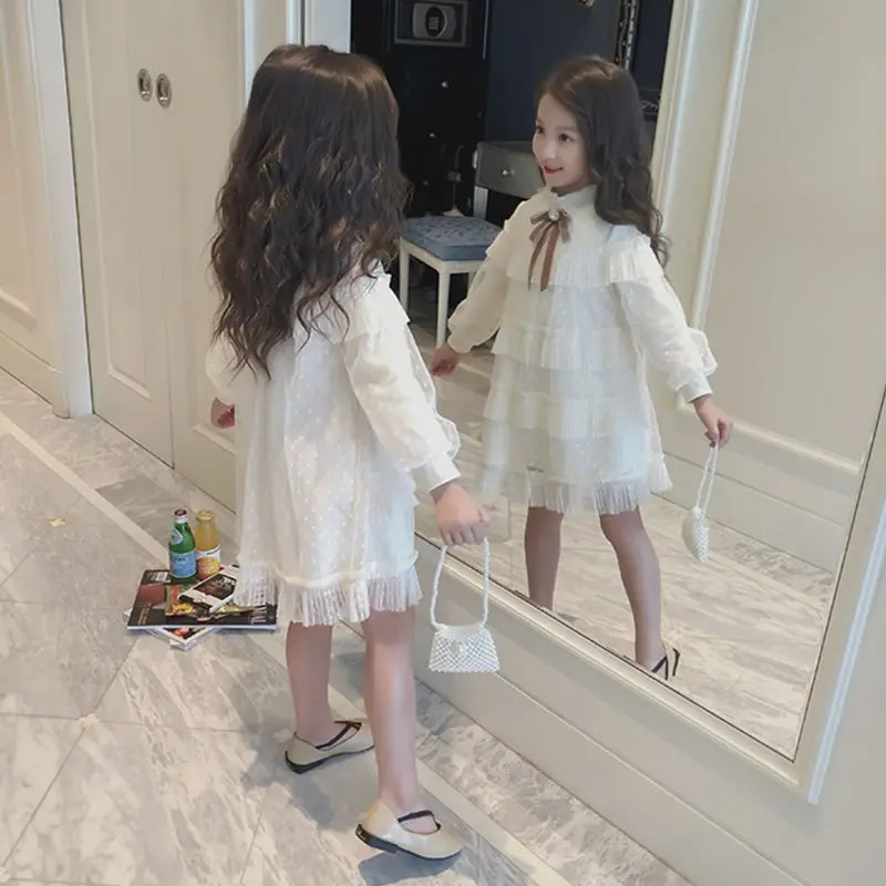 Платье для маленьких девочек весна-осень 2019 модное платье принцессы с длинным