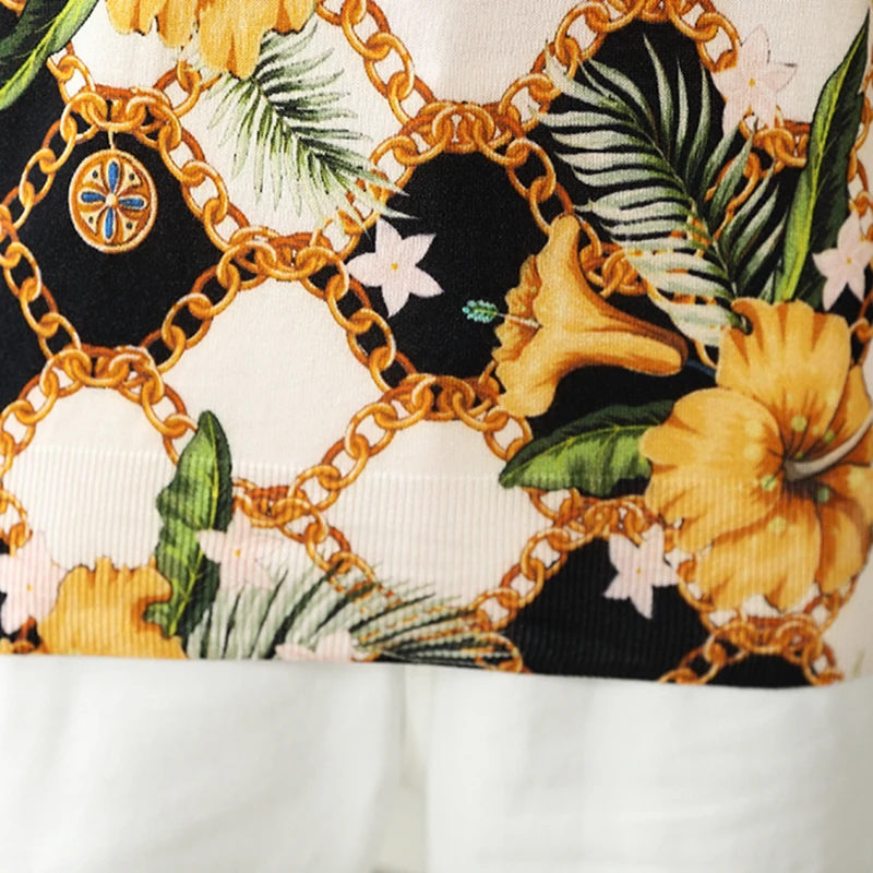 

YISU Sweater Women Fashion Autumn Floral print sweater O-Neck Long sleeve Pullovers Female Soft Jumper Winter Knitted sweater