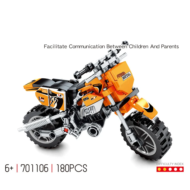 Technical Off-Road little motorcycle building block finger model vehicle steam assembly motor brick toys with rack collection | Игрушки и
