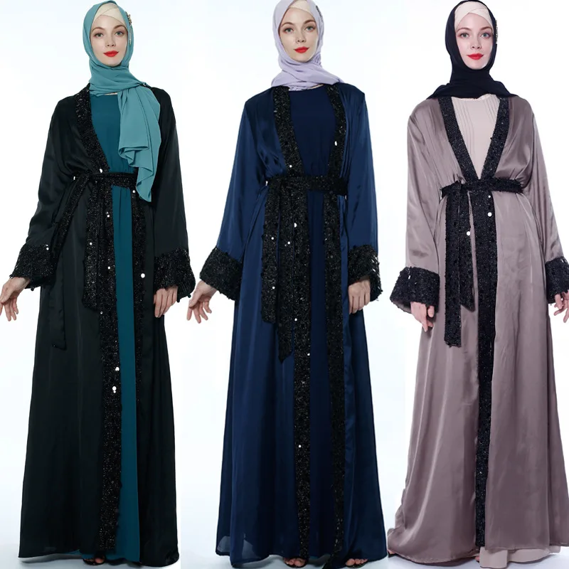 Новое мусульманское платье из Дубаи 2019 года выглядит как Шелковый кардиган с