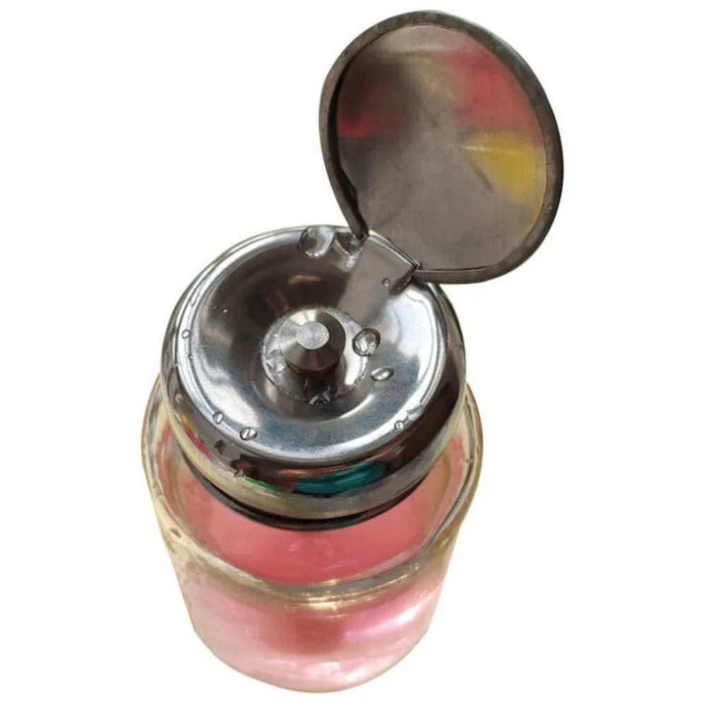 

Push Glass Bottle Alcohol Glass Bottles With Dispenser Refillable For Nail Polish Alcohol Makeup Remover 80ml 2PCS