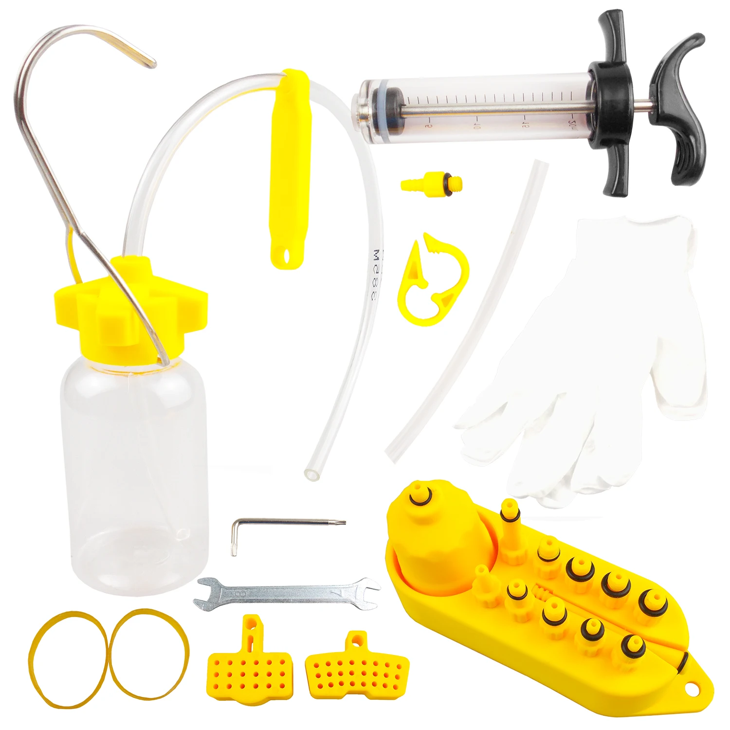 

Bicycle Hydraulic Disc Brake Oil Bleed Kit Professional Mineral Disc Brake Bleed Kit For All Dot Brakes Bike Repair Tool