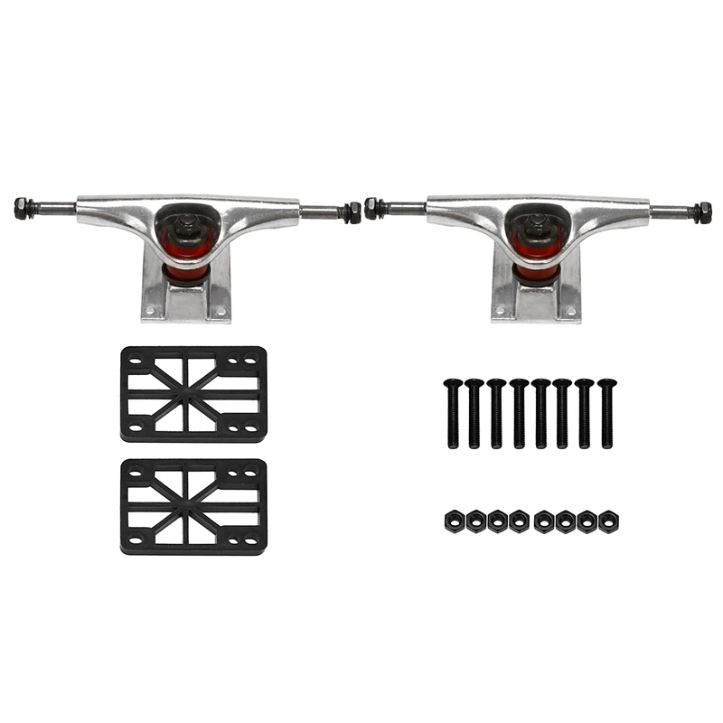 

Skateboard Trucks 5 Inches Trucks Independent Bridge Skateboard Bracket with Risers Pads and Screws Set