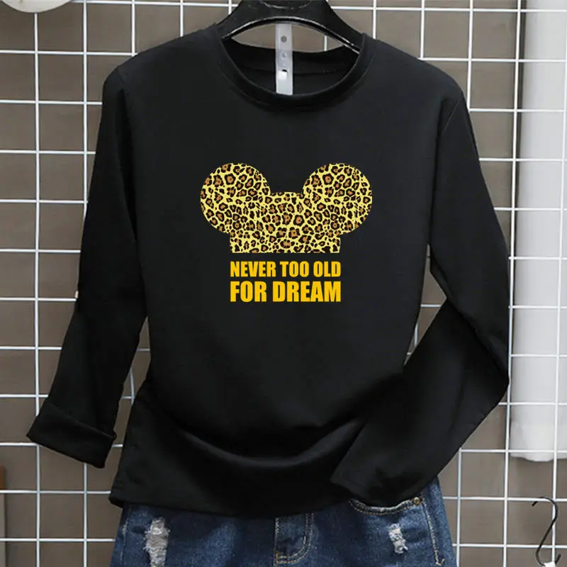 

Casual Women T Shirt Summer Print Mouse Cartoon Tops Long Sleeve Streetwear Slim Ladies T-Shirt 2020 New Arrival Women Tshirt
