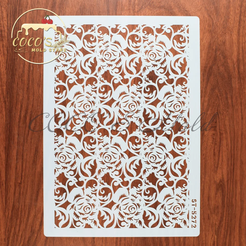 Пластиковые трафареты для торта с рисунком робота/цветов