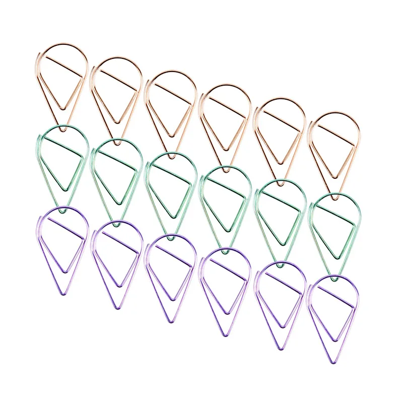 

30/50Pcs Creative Water Drop Shape Clips Paper Clips Bookmarks Memo Bookmark Marking Clips Stationery Office Supplies