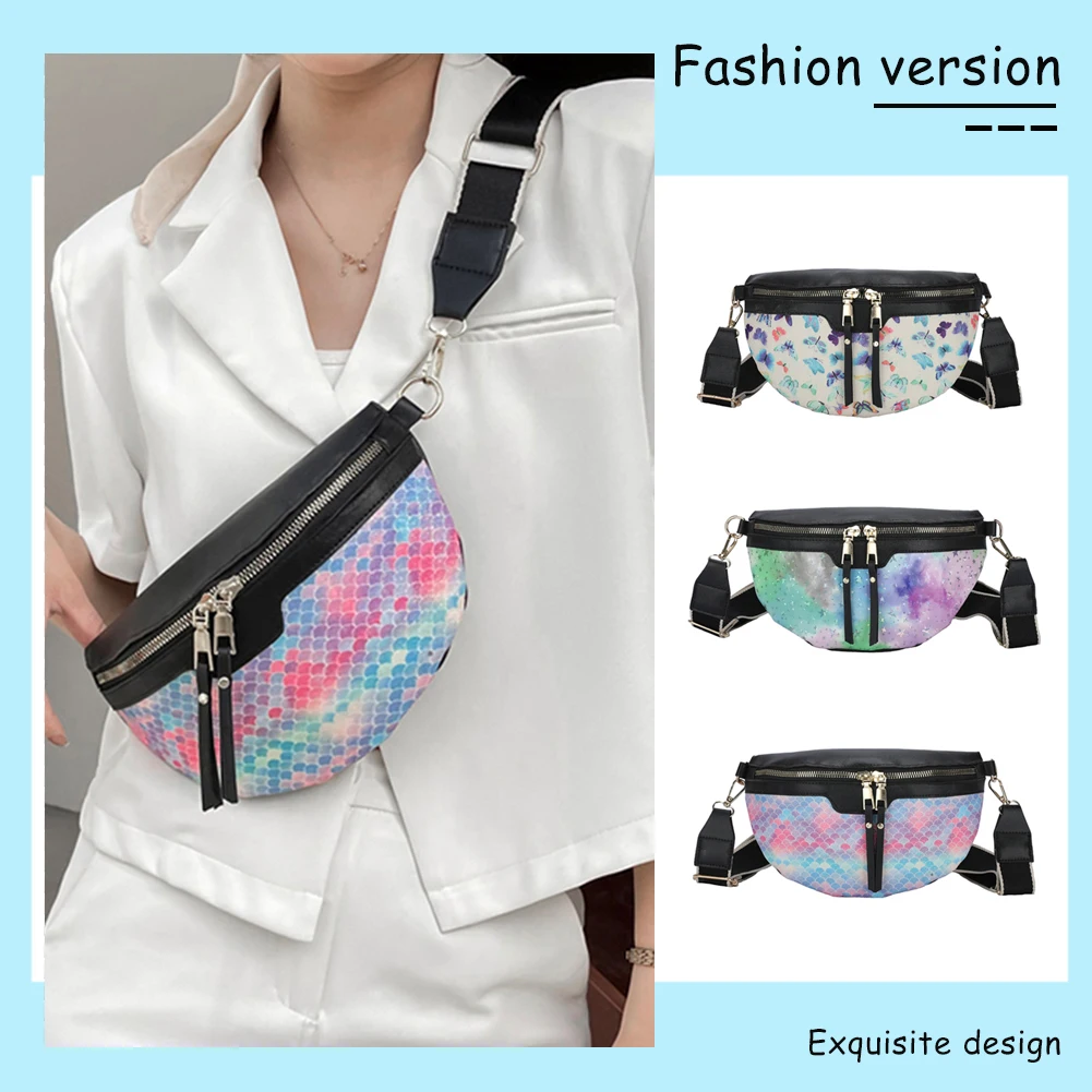

Chest Bags Butterfly/Cloud/Squama Pattern Small PU Leather Shoulder Bags for Women Handbag Female Travel Totes