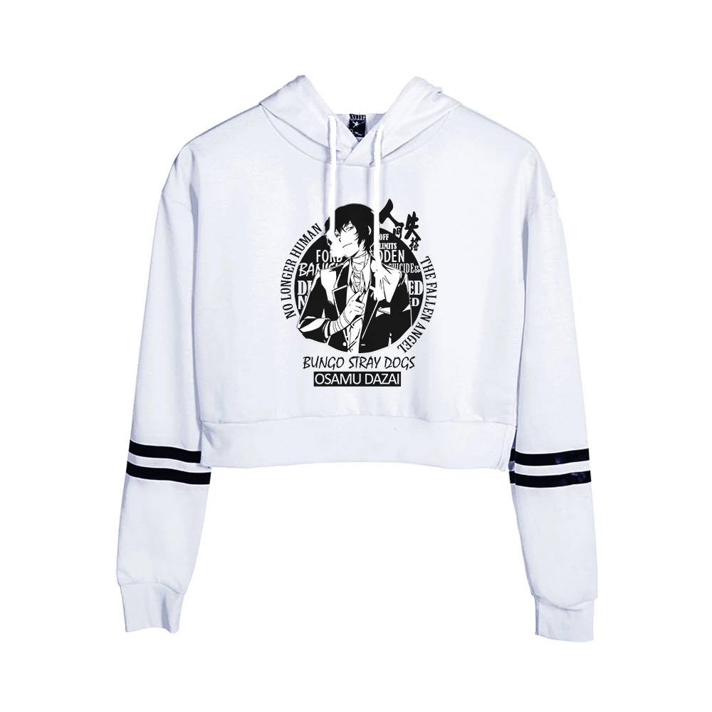 

Bungo Stray Dogs Hoodie Female Long Sleeve Navel Cropped Hoodie Women's Pullover Casual Streetwear Japanese Comic Girls Clothes