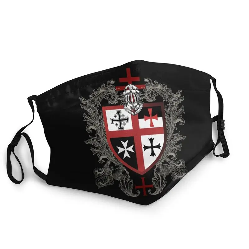 

Knights Templar Cross Shield Symbol Mask Men Medieval Emblem Secret Order Mouth Face Mask Dustproof Protection Respirator Muffle