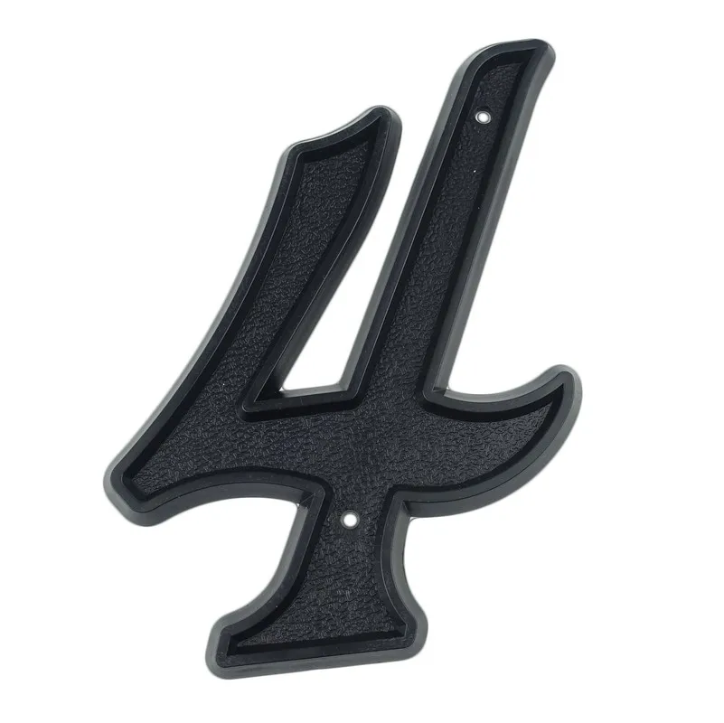 

139mm Big 3D House Number Door Home Address Numbers for House Number Digital Door Outdoor Sign 5.5 Inch. #4 Black ABS Plastic