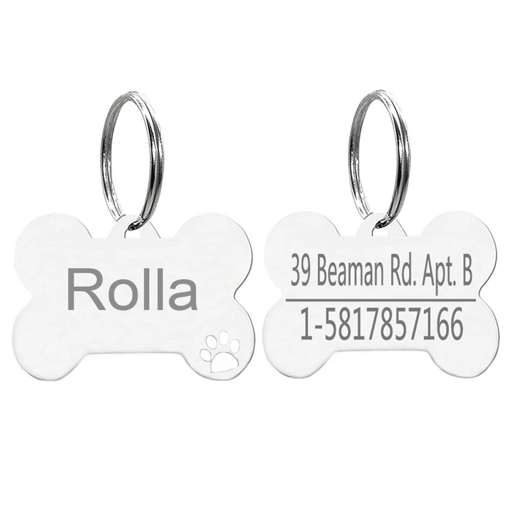 Персонализированная гравировка из нержавеющей стали в форме кости спереди и