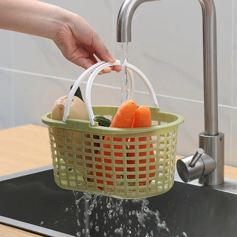 

Plastic Portable Storage Basket Bathroom Shower and Washing Storage Basket Desktop Hollow Grid Storage Basket