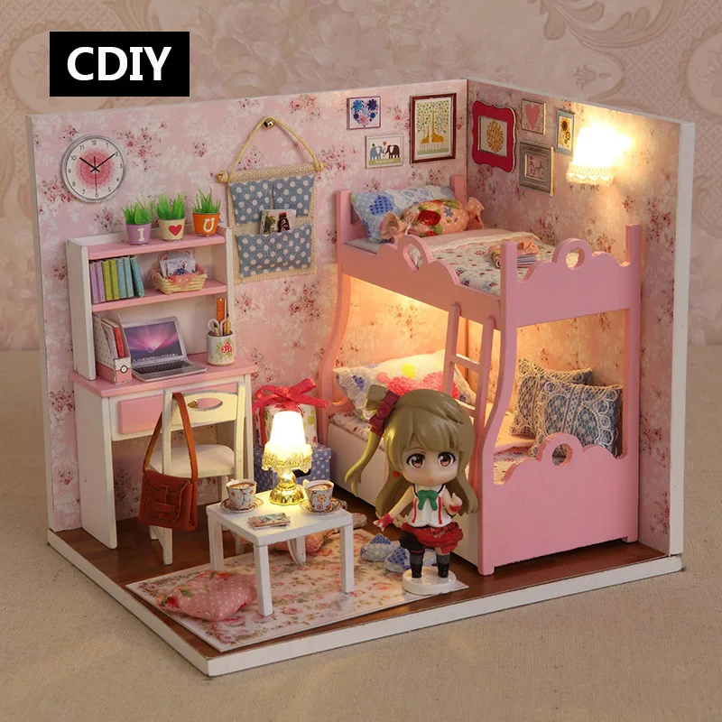 DIY Миниатюрный Кукольный домик Модель деревянная игрушка мини мебель кукольный