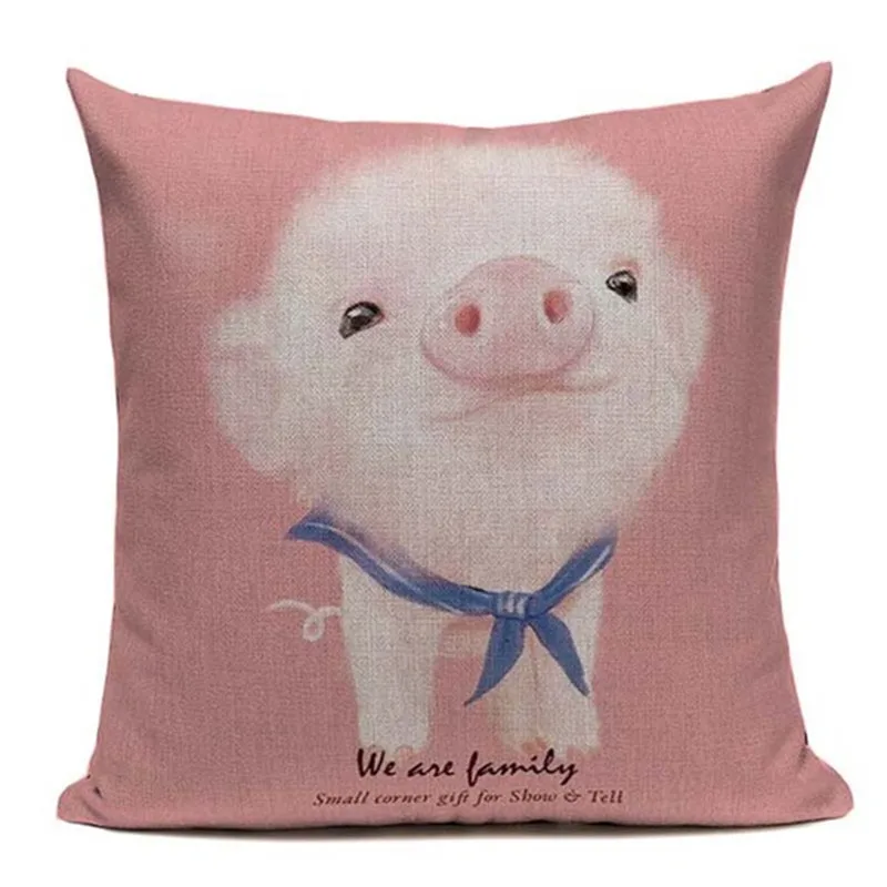 Элегантная хлопчатобумажная льняная наволочка в Корейском стиле с изображением маленького животного 45 см x