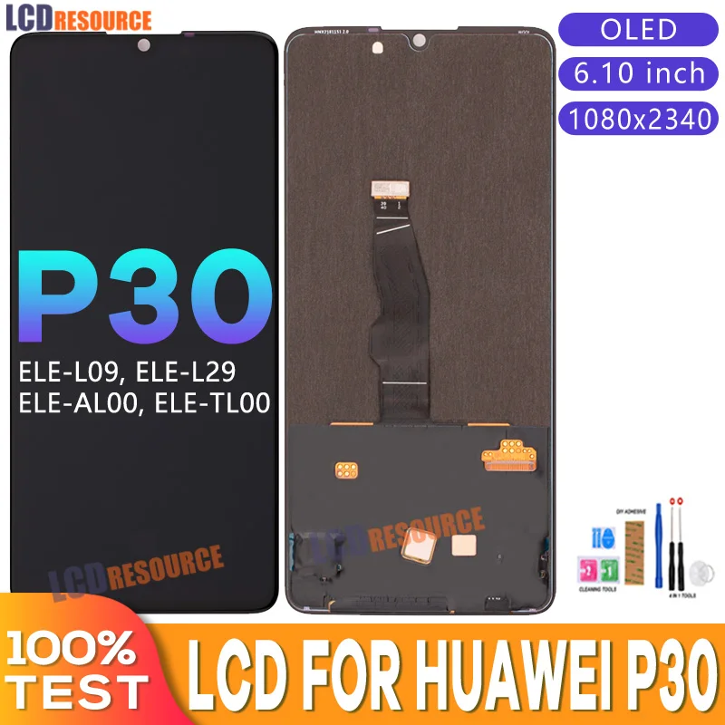 

6,10 "AAA + ЖК-дисплей в сборе с рамкой совместимый для HUAWEI P30 ЖК-дисплей с сенсорным экраном дигитайзер замена ELE-L09 ELE-L29