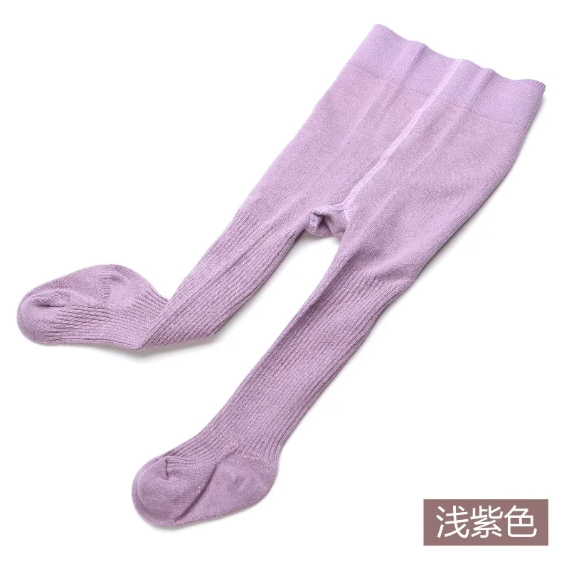 Spring Autumn Tights For Girls Children Leopard Pantyhose Cotton Girls Stockings Toddler Tights Kid Underwear - Цвет: purl ligth purpel