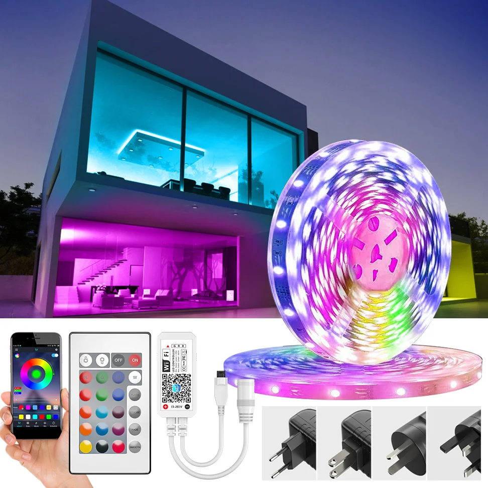 

Светодиодная лента Wi-Fi SMD 5050 2835 RGB Светодиодная лента e DiodeTape DC12V гибкая светодиодная лента RGB Светодиодная лента диод с контроллером Wi-Fi