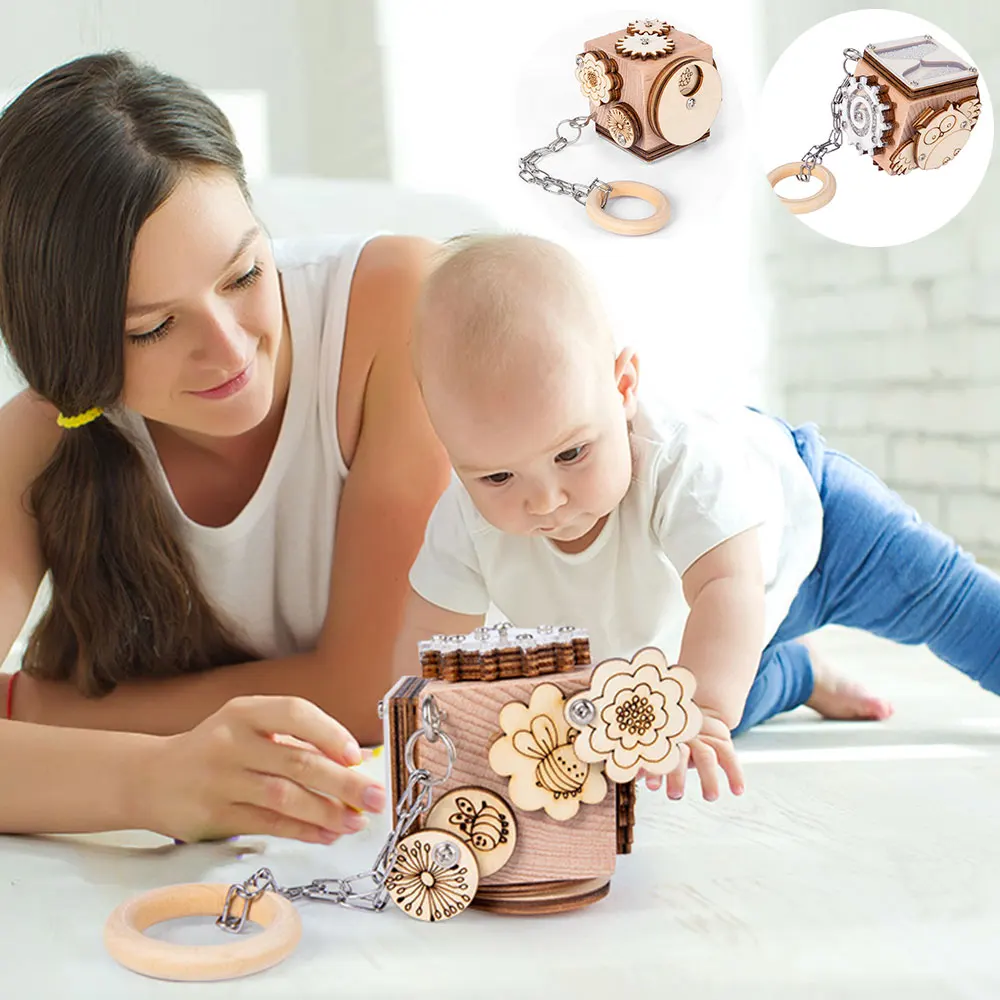 

Busy Activity Cube for Toddler Busy Board Wooden Sorter Toy Fidget Cube Montessori Toys Baby Learning Life Skills Busy Boards