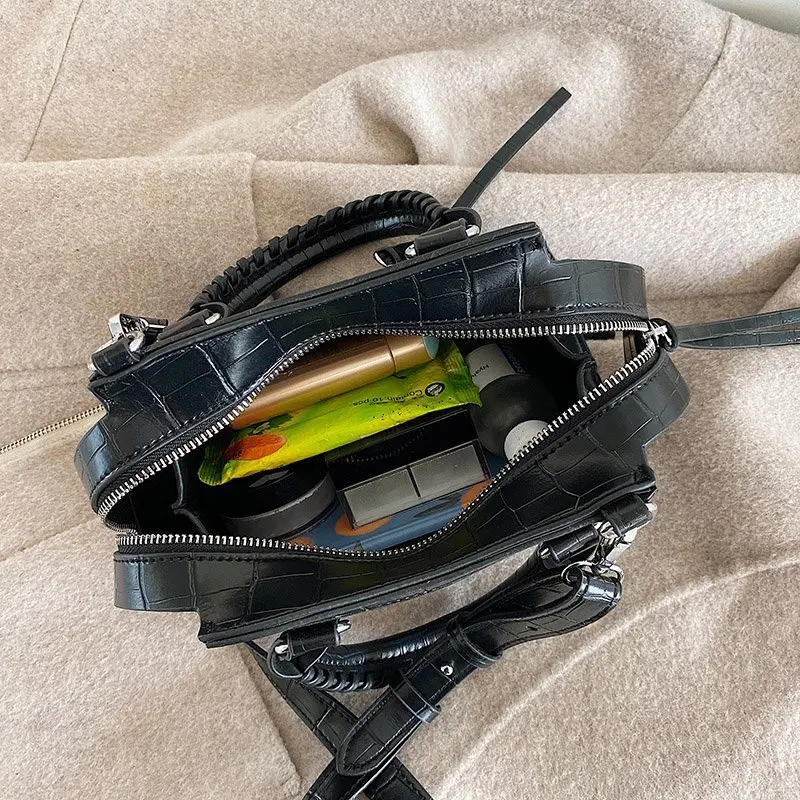 

Fashion Stone Pattern PU Leather Crossbody Bags For Women Handbags Luxury Women Bag Designer Female Elegant Top-Handle Bag 2020