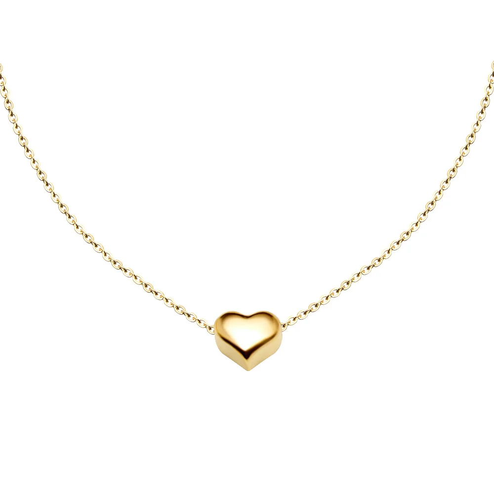 

2022 New Europe Sell Like Hot Heart Luxury Stainless 18 K Necklace For Woman Fashion Jewelry Gift Girl 's Sexy Clavicle Chain
